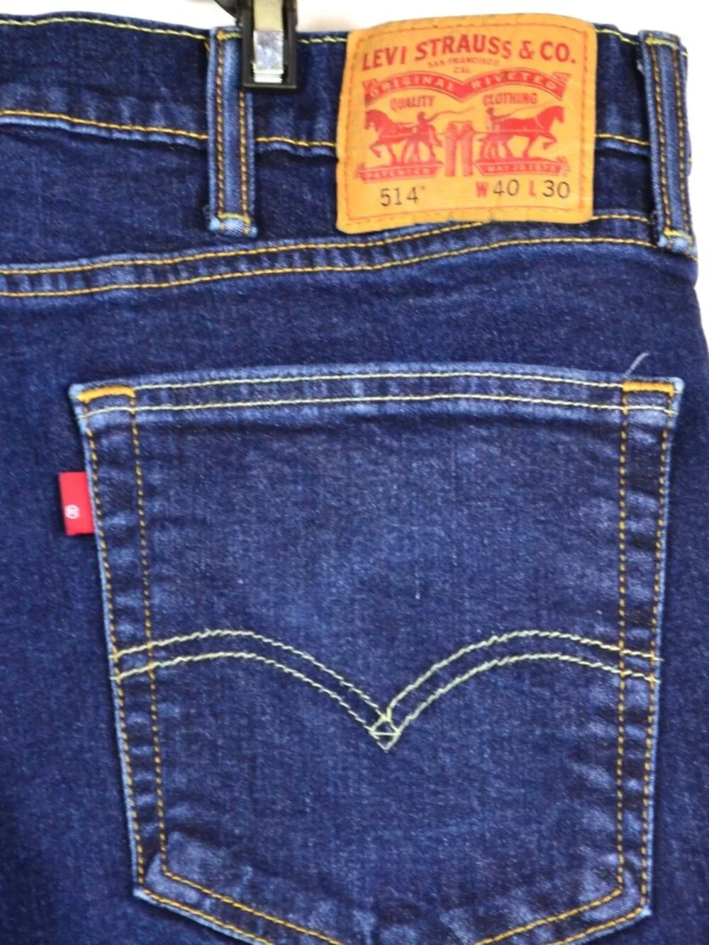 Levi's 514 Men's Size W40 L30 Blue Loose Straight Fit Dark Wash Jeans